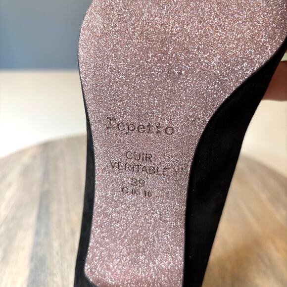 NEW Repetto Diva Clap 75 AD Black Suede Luxury Heels EU Size 39 US Size 9 - Picture 13 of 14